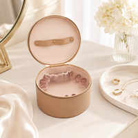 Sac de rangement pour flacons d'huiles essentielles en cuir PU rond de grande capacité, trousse de toilette portable à fermeture éclair pour femmes