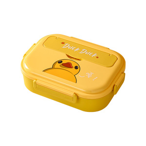 Compartments Student Office Worker Sealed Lunchbox Plastic Cutlery Microwavable Bento Box