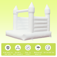 Château gonflable blanc, petit château gonflable d'extérieur en PVC, fête de jardin, château gonflable pour sauter