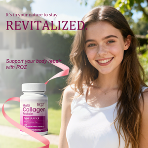 แคปซูลโปรตีนคอลลาเจนหลายชนิด (ประเภท IIIIVX) 60 เม็ด ปราศจากจีเอ็มโอ ปราศจากกลูเตน อาหารเสริมสำหรับผู้หญิง |   OEM/ODM แบบส่วนตัว - Product Image 5