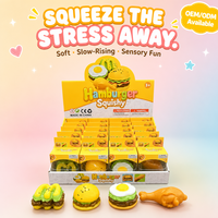 Jouet sensoriel anti-stress TPR en forme de hamburger, poulet, ou poulet frit à presser pour soulager le stress et la tension