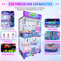 Kising Mini Super Claw Crane Machine, jeu d'arcade pour 4 joueurs, machine à attraper les objets, distributeur de porte-clés adapté aux parents