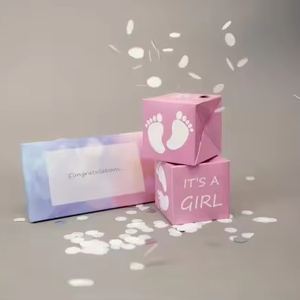 Hộp quà bất ngờ dạng bom nổ, album ảnh tự làm, hộp quà tiết lộ giới tính tùy chỉnh, phong bì đựng tiền, hộp quà có confetti - Product Image 2