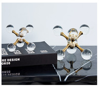 Accessoires de maison de luxe modernes, décoration d'intérieur en cristal, boule moléculaire en métal et cristal avec bulles, décoration de la maison