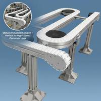 Système logistique robuste et résistant à l'usure avec cadre anodisé et assemblage de roues pour rail de guidage
