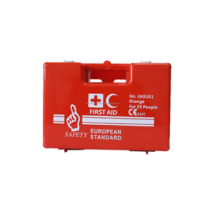 Trousse de premiers soins portable murale en ABS avec logo personnalisé du fabricant, couleurs rouge/blanc/vert, capacité de 25 personnes, conception multicouche - Product Image 1