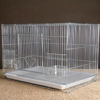 Cage à oiseaux galvanisée en usine, détachable, pour perroquets et pigeons, cage d'élevage en métal avec mangeoires et perchoirs