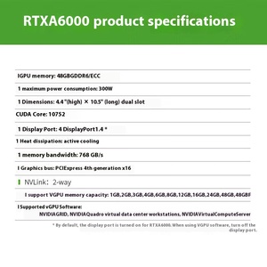 Bán Chạy Nhất Quadro Rtx A6000-48GB Máy Tính Để Bàn PC Máy Tính Văn Phòng Với Gddr6 GPU Fan Cooler Máy Trạm Đồ Họa Thẻ - Product Image 6