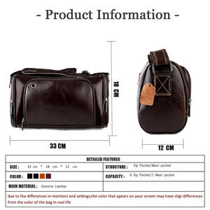 Sac à bandoulière en cuir de vache véritable Andong pour hommes, grande capacité, bandoulière réglable, sac messager, sac à main - Product Image 2