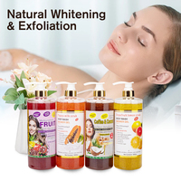 Gel Douche Liquide Éclaircissant au Café et à la Noix de Coco 4x, Anti-Âge, Exfoliant, Nettoyant en Profondeur, Hydratant pour Femmes
