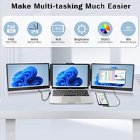 Moniteurs LCD 14 pouces en gros, extension d'écran double pour moniteur portable triple de 11,6 à 17,3 pouces