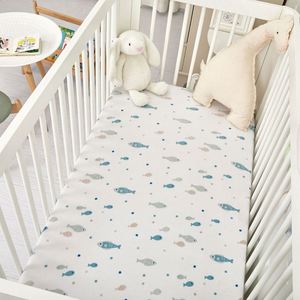 Factory Wholesale <b>Muslin</b> Crib Silk Sheets for Baby Girl Boy Neutral Soft Cotton Baby Sheet for 52''x28'' Standard Crib Mattress - Product Image 1