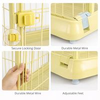 Cage métallique d'intérieur pour animaux de compagnie, grande cage pour chien avec porte à verrouillage sécurisé et plateau inférieur amovible