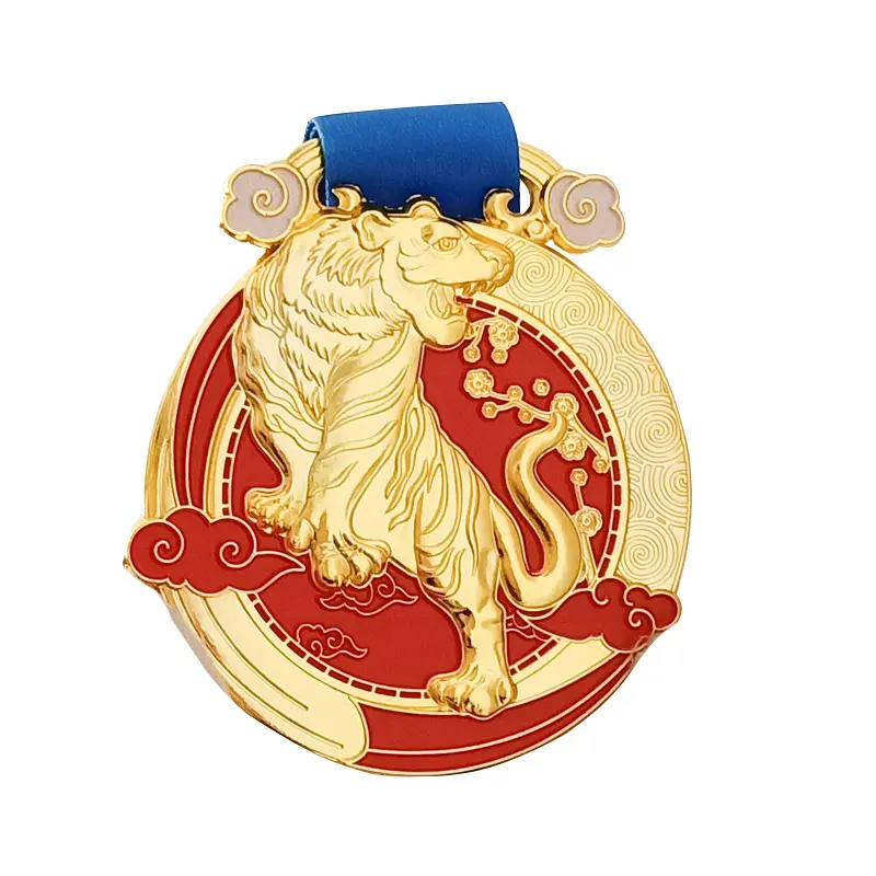 Médaille d'or de trophée de football de médaillon de récompense de sports de marathon en métal personnalisé par professionnel d'usine de Shenzhen