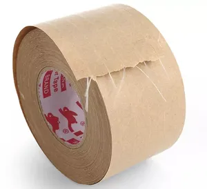 Custom Made Reinforced Paper Gummed Eco Friendly Water Activated Tape Active Gum Tape Jumbo Roll Kraft Paper Gummed Paper Tape
