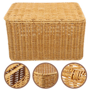 Ventre jonc de mer panier tissé à la main rotin bambou tissage pour organiser cadeau de noël <span class=keywords><strong>tissu</strong></span> paniers de rangement <span class=keywords><strong>tissu</strong></span> - Product Image 5