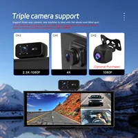 Kamera Dasbor Pintar 3 Kanal untuk Mobil dengan Speaker Terintegrasi, Layar Sentuh 11,4 Inci, Super Link Carplay, Kamera DVR Kendaraan 4K+1080P+1080P