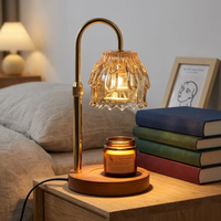 Chauffe-bougie électrique avec minuterie, fonction aromathérapie, hauteur de lumière réglable, lumière nocturne à intensité variable, design luxueux