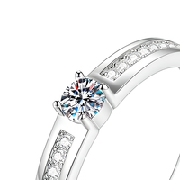 Bague en argent S925 avec moissanite, pierre centrale pavée, ajustable, ouverte, pour hommes et femmes, ensembles de bagues personnalisées en moissanite