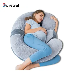 SUREWAL High Quality Chiropractic Ergonomic Full Body Maternity Pregnancy Pillow Support For Pregnant Back Legs