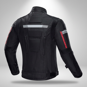 Veste de moto unisexe à manches longues en Cordura noir, respirante, anti-UV, séchage rapide, pour toutes les saisons, avec panneau réfléchissant au dos - Product Image 2