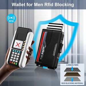 Carteira Minimalista de Couro Genuíno para Homens, Luxuosa e Slim, Porta-Cartões com Bloqueio RFID e Design de Múltiplos Compartimentos, Carteira POP-up - Product Image 5