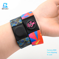 Pulsera RFID de Tela Personalizada con Impresión Completa, Resistente al Agua, con Opción de Color y Tamaño, Tarjeta IC de Control de Acceso Mifare de 13.56MHz