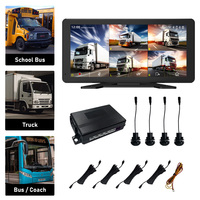 Caméra embarquée 5 canaux haute qualité pour camion avec moniteur de caméra frontale, Bluetooth, FM et avertisseur d'angle mort pour la gestion de flotte et la sécurité des véhicules