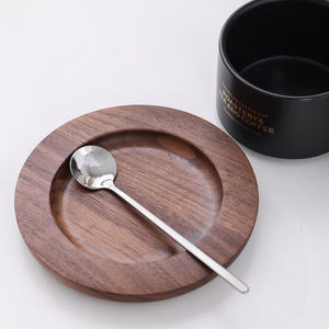 Luxury Ceramics Coffee Gift Set with Wooden Tray Gold <b>Mug</b> and Spoon Handmade Exquisite Design <b>Mug</b> Set Laser Logo - Product Image 5