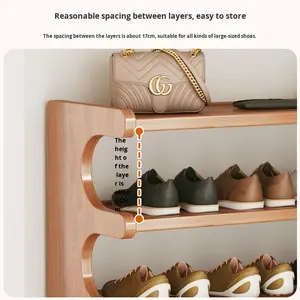 رف أحذية متعدد الوظائف قابل للفصل من الخيزران الحديث البسيط، مصنوع من ألواح الألياف المتوسطة، لغرفة المعيشة ومدخل المنزل، تخزين متعدد الطبقات - Product Image 2