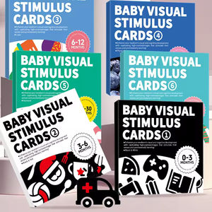 Kontrast reiche visuelle <span class=keywords><strong>Stimulation</strong></span> Lernen kognitive Karten Baby Schwarz Weiß Buch Karteikarten Papier Montessori Pädagogisch - Product Image 1