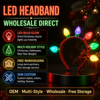 Lampu LED Natal Grosir, Headband Lampu Bunga Bintang Menyala, Perlengkapan Pesta Liburan, Pasokan Grosir