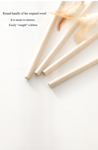 Baguette <span class=keywords><strong>de</strong></span> chat avec manche en bois massif, clochette, résistante aux morsures, jouet interactif pour le nettoyage des dents, plumes pour l'auto-entretenissement - Product Image 5