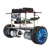 Kit de Voiture Robot Équilibrée en Métal Programmable avec Évitement d'Obstacles Ultrasonique et Suivi Intelligent DIY, Compatible Arduino UNO R3