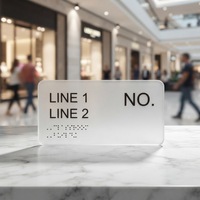 Panneau de signalisation tactile pour toilettes conforme ADA Grade 2, en acrylique imprimé UV, numéros de maison modernes, panneau de porte pour appartement et hôtel