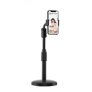 Suporte de mesa portátil retrátil 360 graus, suporte giratório de transmissão ao vivo para celular smartphone