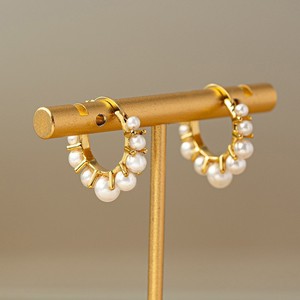 Nouvelles boucles d'oreilles élégantes et simples au design géométrique, en alliage plaqué or avec pierres en zircon, boucles d'oreilles tendance - Product Image 2