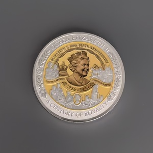 Moneda Conmemorativa Chapada en Oro del 100 Aniversario de la Reina Isabel <span class=keywords><strong>II</strong></span>, Recuerdo Coleccionable Real del Reino Unido, Venta al Por Mayor - Product Image 6