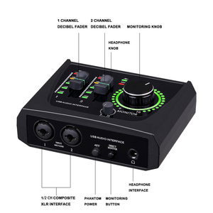 Tarjeta de Sonido USB Externa Profesional, Interfaz de Audio con Múltiples Sonidos Electrónicos y Voz Ajustable para Grabación en <span class=keywords><strong>Estudio</strong></span> y en Vivo - Product Image 5