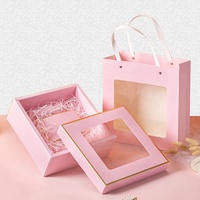 Nouvelle boîte-cadeau en forme de coeur avec poignée carton personnalisé Mini fleur gâteau Macaron Cookie boîte pliante boîte d'emballage cadeau créative