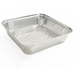 No.9ทรงสี่เหลี่ยมผืนผ้าขนาด9 "* 2" ที่กำหนดเองได้ถาดอลูมิเนียมฟอยล์สำหรับงานหนักพร้อมฝาปิดสำหรับบรรจุภัณฑ์อาหารราคาบริษัท - Product Image 2