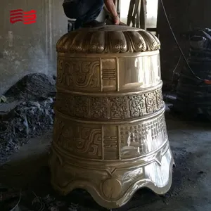 Campana de aleación de bronce antiguo a gran escala fundida con artesanía integrada con la apariencia de un pozo antiguo