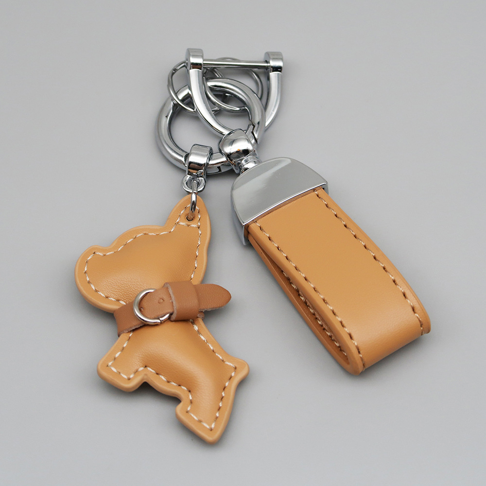 Silver coffee puppy + keychain + horseshoe buckle