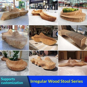 Shopping Mall Outdoor Beautiful <b>Wood</b> <b>Slice</b> Leisure Seat Public Creative Customizable Rubber <b>Wood</b> Art Landscape Tree Pool Stool - Product Image 3