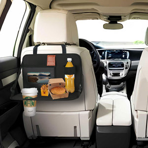 Car <b>Seat</b> Backrest Organizer 40x24x2cm Multifunctional Foldable Cup Holder With <b>Storage</b> Pockets For Car Interior - Product Image 1