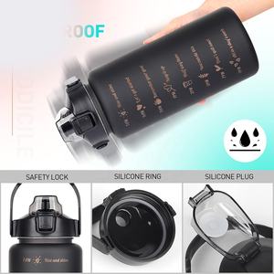 도매 3개 세트 2000ml 800ml 280ml 그라데이션 플라스틱 물병 휴대용 무광 2L 플라스틱 물병 - Product Image 3