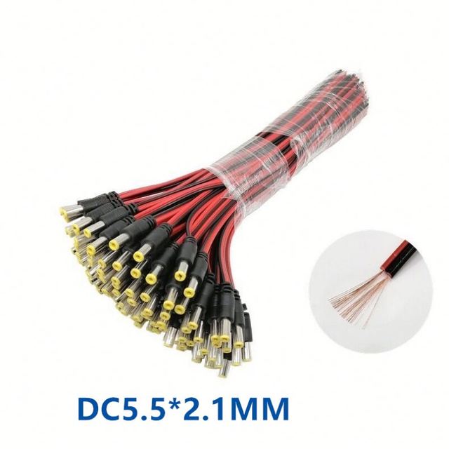 5.5x2.1mm DC Female Power Cable | 12V Plug Wire Adapter Connector Jack for CCTV Camera DC5521 Male