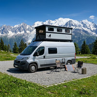P Show FRP PET Tienda de Campaña Eléctrica de Techo Rígido Pop-up X Lift Cuatro Estaciones con Control Remoto Impermeable para Camioneta, Furgoneta, RV