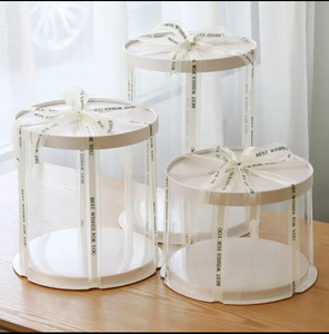 Nouvelle boîte à gâteaux transparente 3-en-1 paquet de cuisson multi-taille 6 8 12 "gâteau rond - Product Image 2