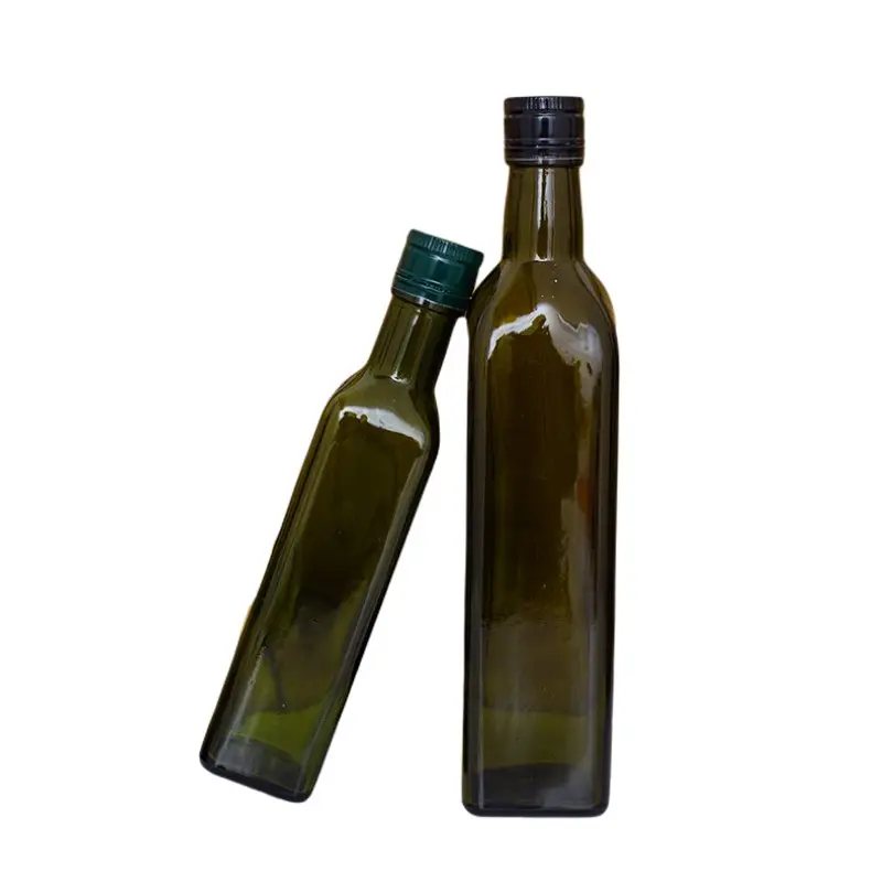 ضمان الجودة العنبر قنينة زجاجية خضراء لزيت الزيتون مع الألومنيوم غطاء برغي